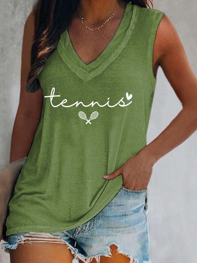 Women's Tennis Print Casual Vest