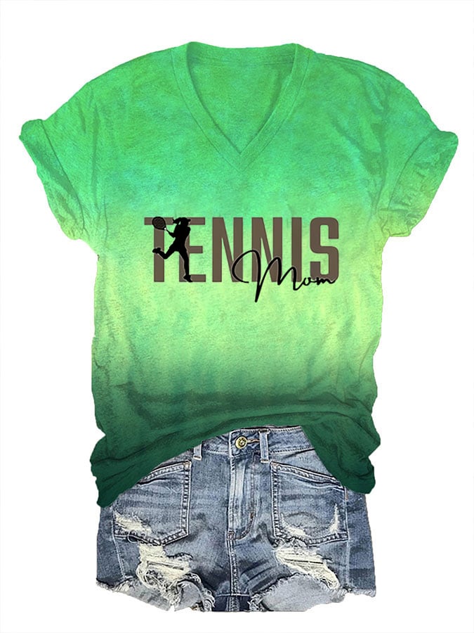 Women's Tennis Mom Printed T-Shirt