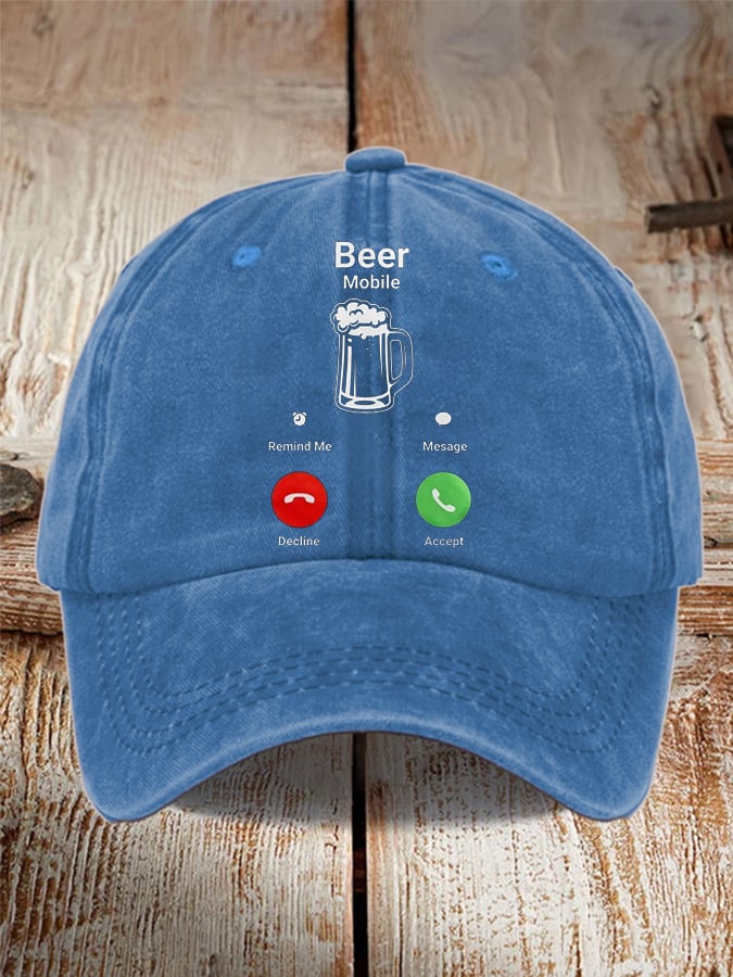Unisex Oktoberfest Beer Print Printed Washed Distressed Hat