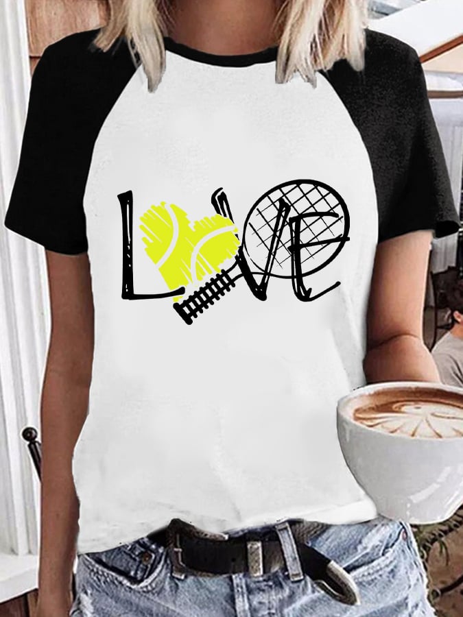 Women's Tennis Love Print T-Shirt