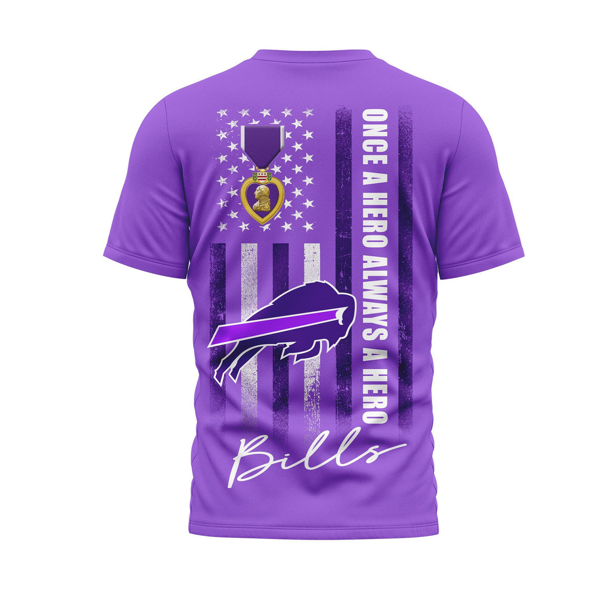 Buffalo Bills | Premium NFL Premium National Purple Heart Day 3D Shirt HI