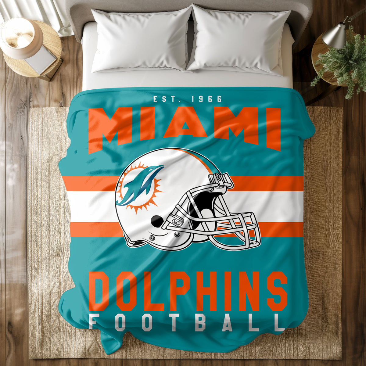 Miami Dolphins Fleece Throw Blanket & Quilt