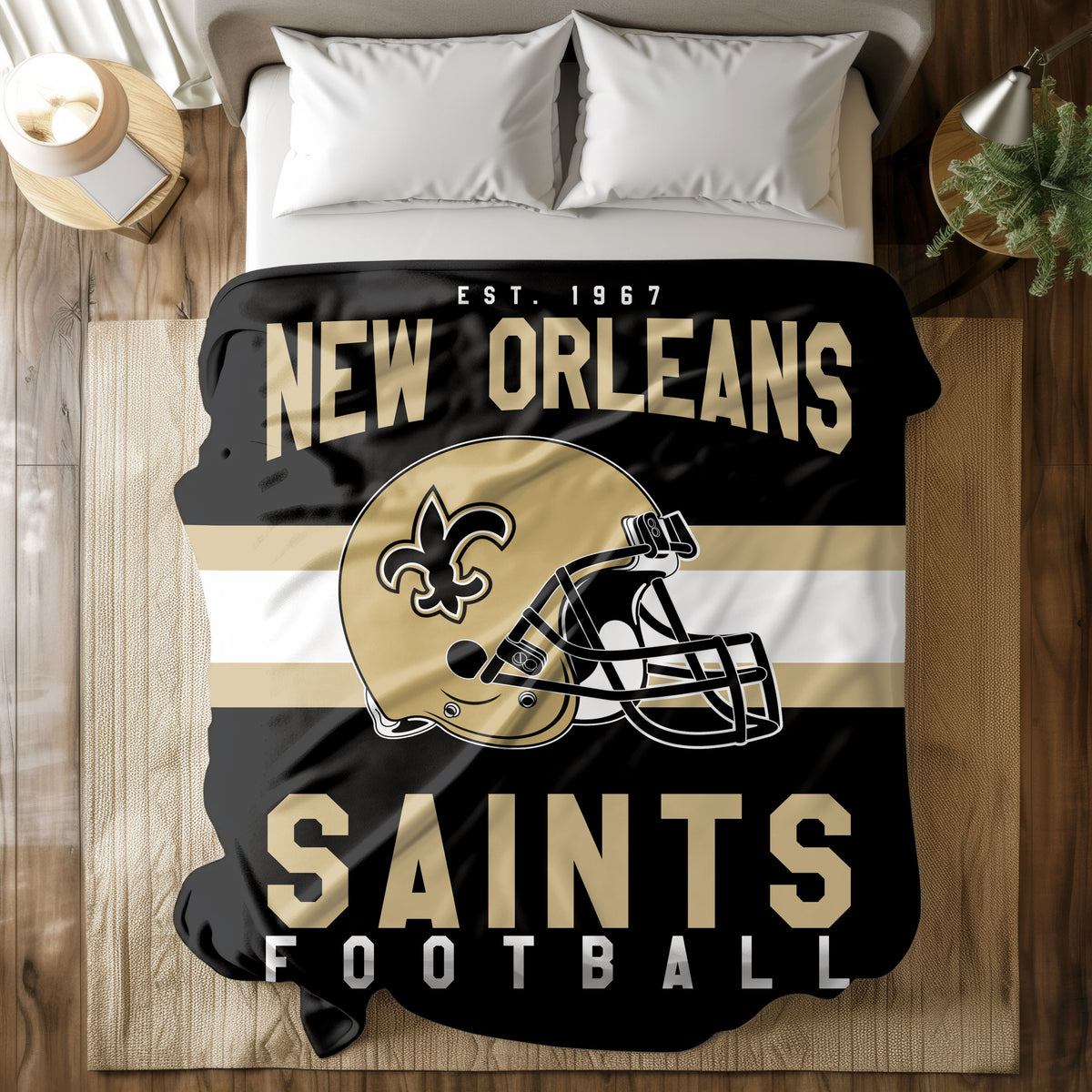 New Orleans Saints Fleece Throw Blanket & Quilt