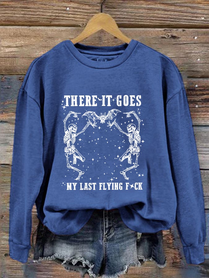 Women's Halloween There It Goes My Last Flying F*ck Crew Neck Sweatshirt
