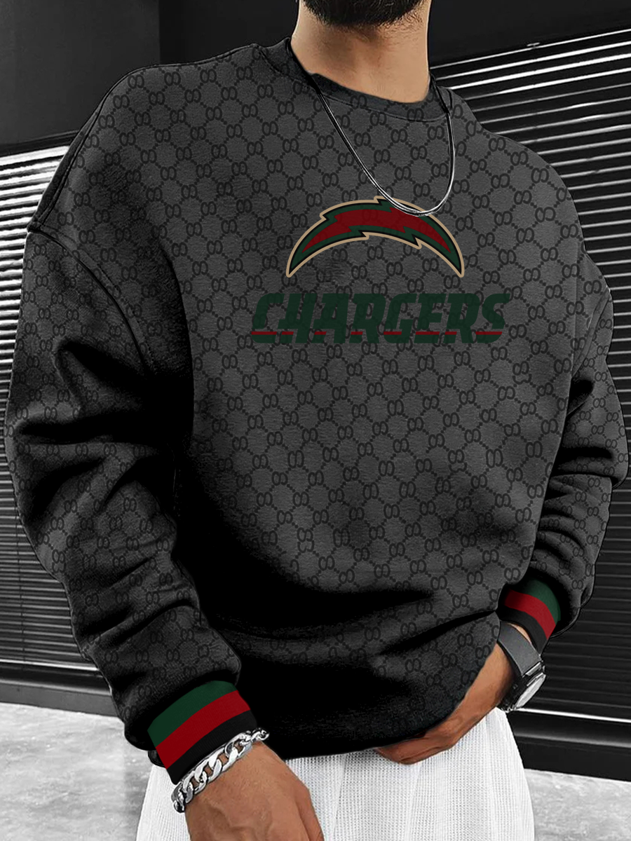 Los Angeles Chargers Men's Crew Neck Sweatshirt Black