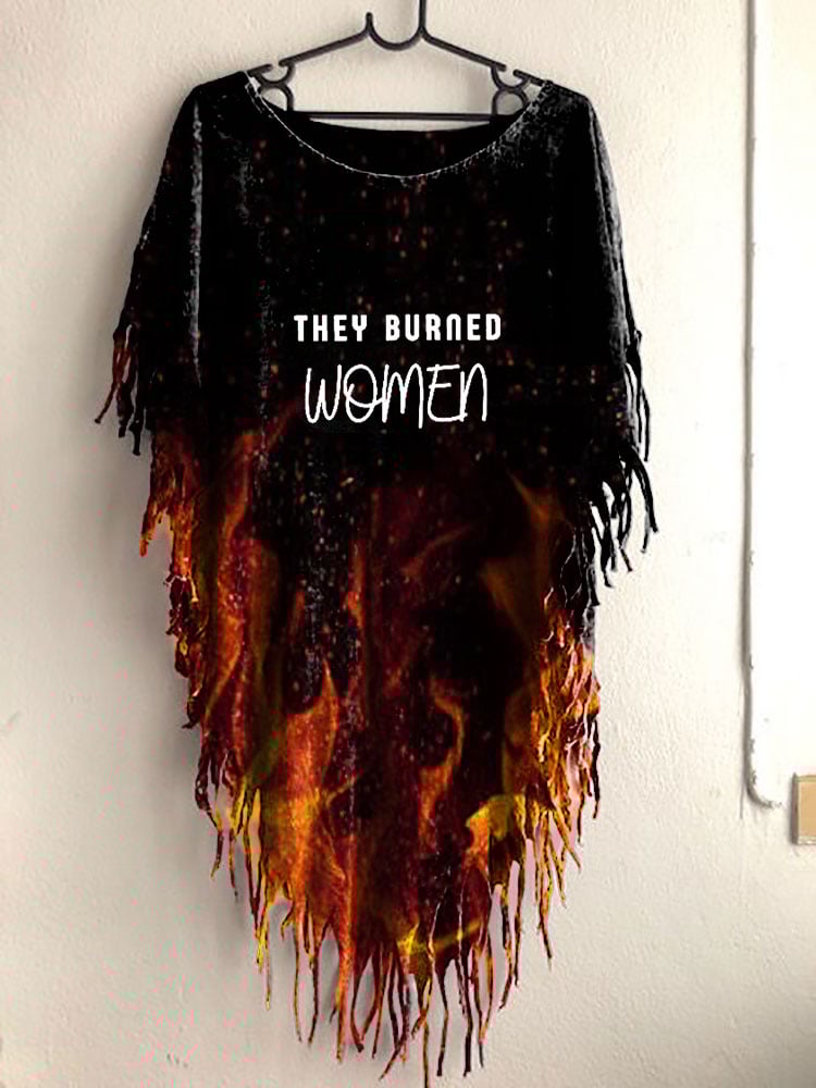 Women's Halloween They Burned Women Tassels Top