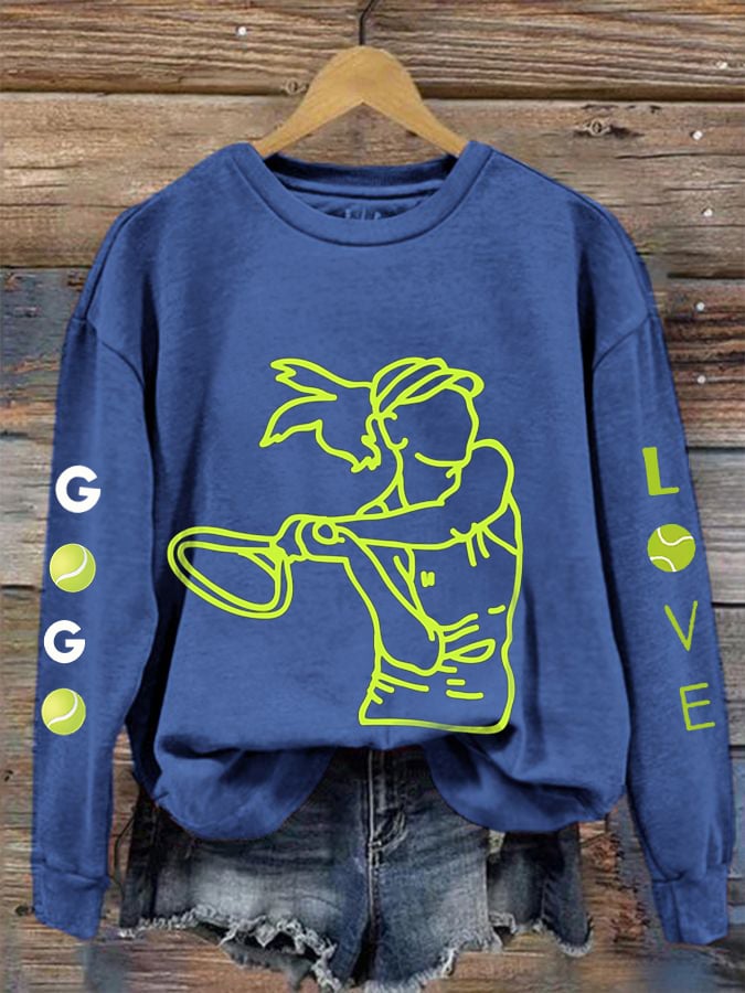 Women's Love Tennis Casual Sweatshirt