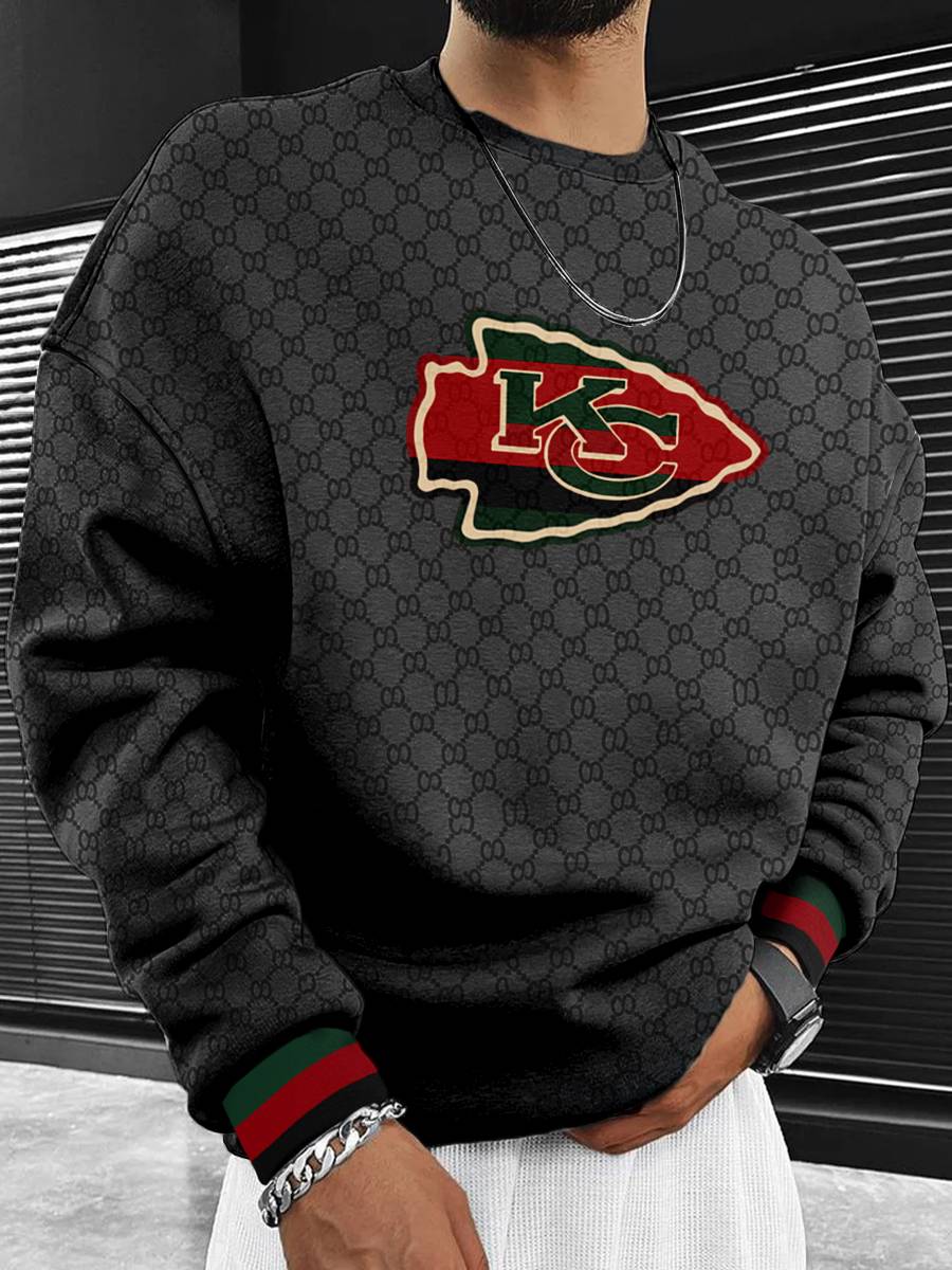 Kansas City Chiefs Men's Crew Neck Sweatshirt Black