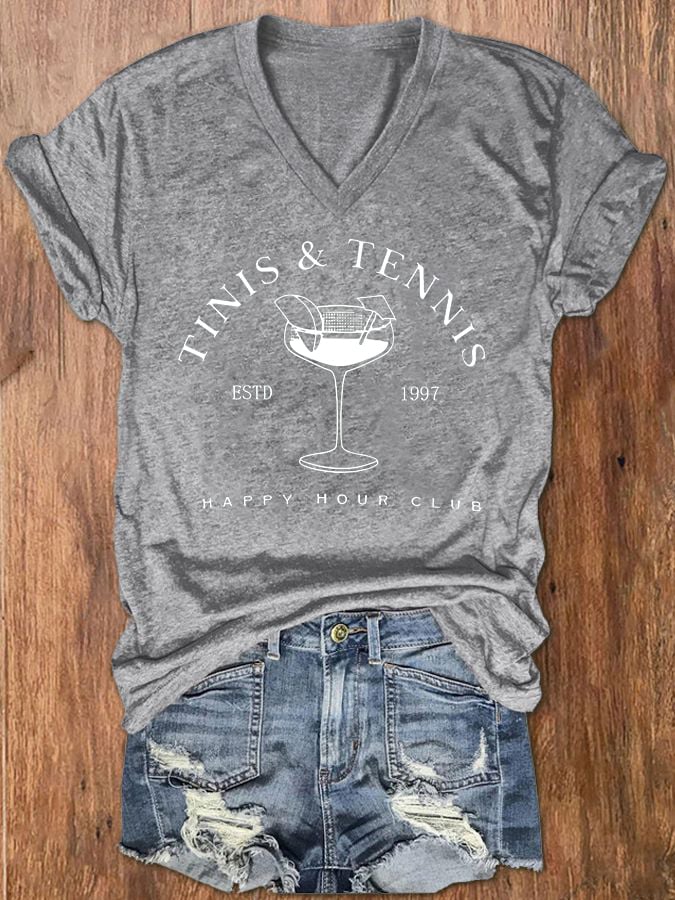 Women's Tennis Club Printed Casual T-Shirt
