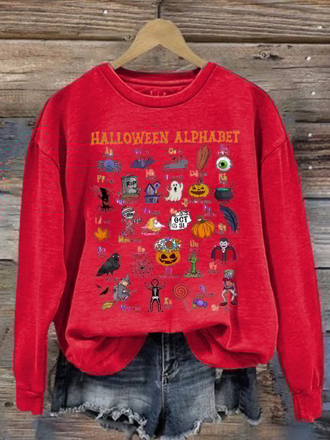 Women'S Halloween Print Long Sleeve Sweatshirt