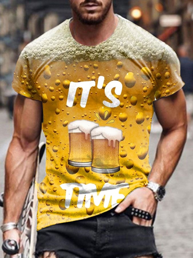 Oktoberfest beer print T-shirt