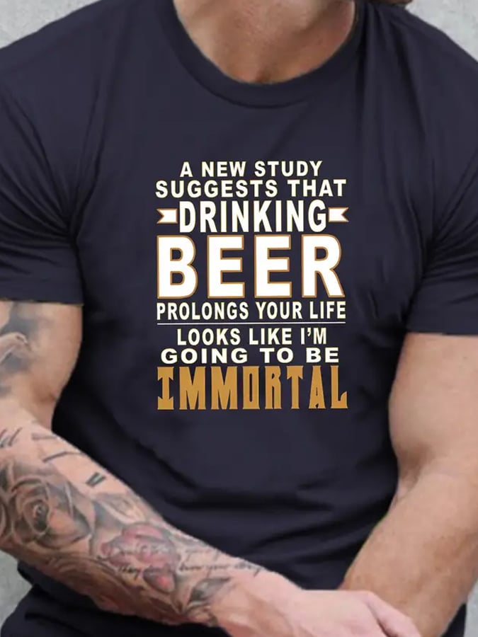 Men's Oktoberfest Beer Printed 100% Cotton Short Sleeve T-Shirt