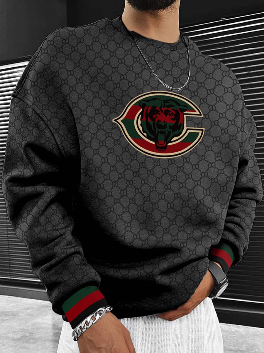 Chicago Bears Men's Crew Neck Sweatshirt Black
