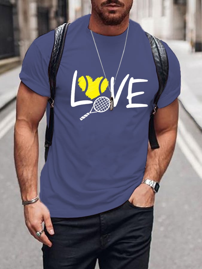Men's love tennis printed t-shirt
