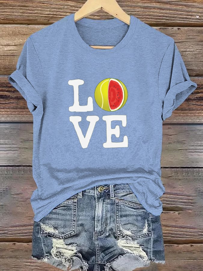 Women's Tennis Print Casual T-Shirt