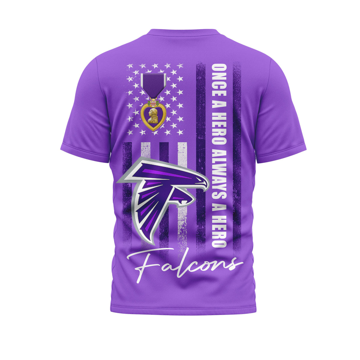 Atlanta Falcons | Premium NFL Premium National Purple Heart Day 3D Shirt HI