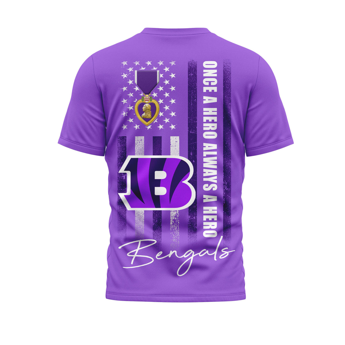 Cincinnati Bengals | Premium NFL Premium National Purple Heart Day 3D Shirt HI