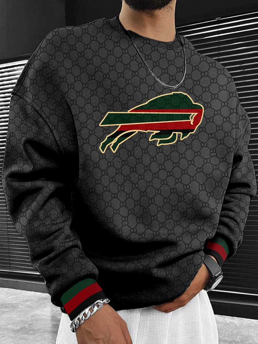 Buffalo Bills Men's Crew Neck Sweatshirt Black