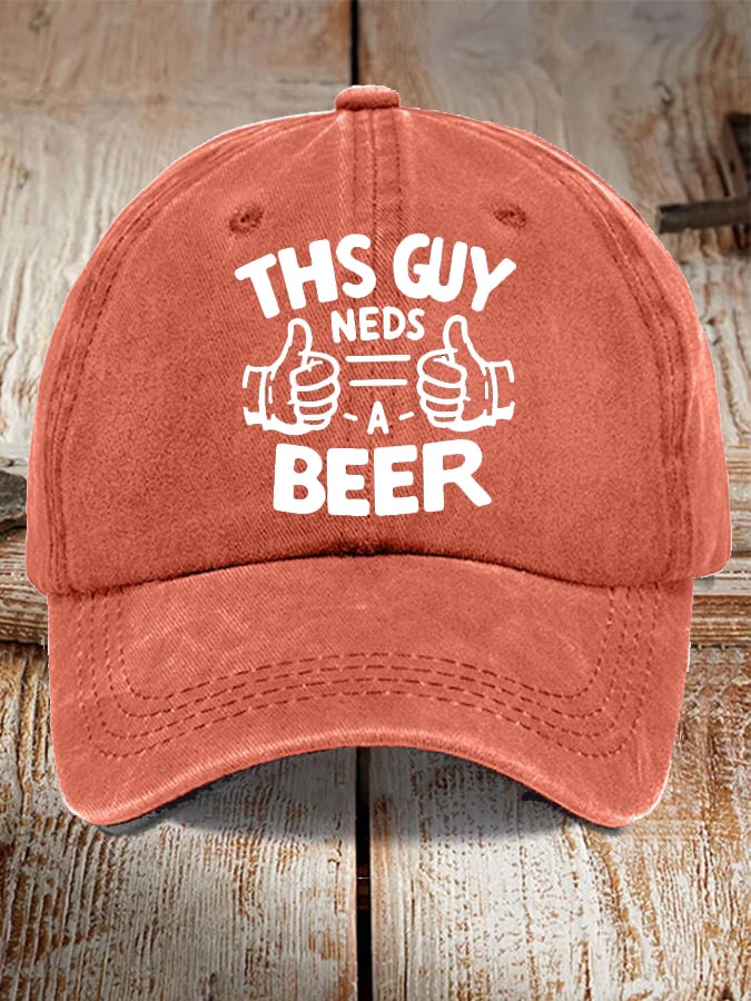 Unisex Oktoberfest Beer Print Printed Washed Distressed Hat