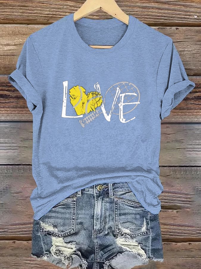Women's Tennis Print Casual T-Shirt