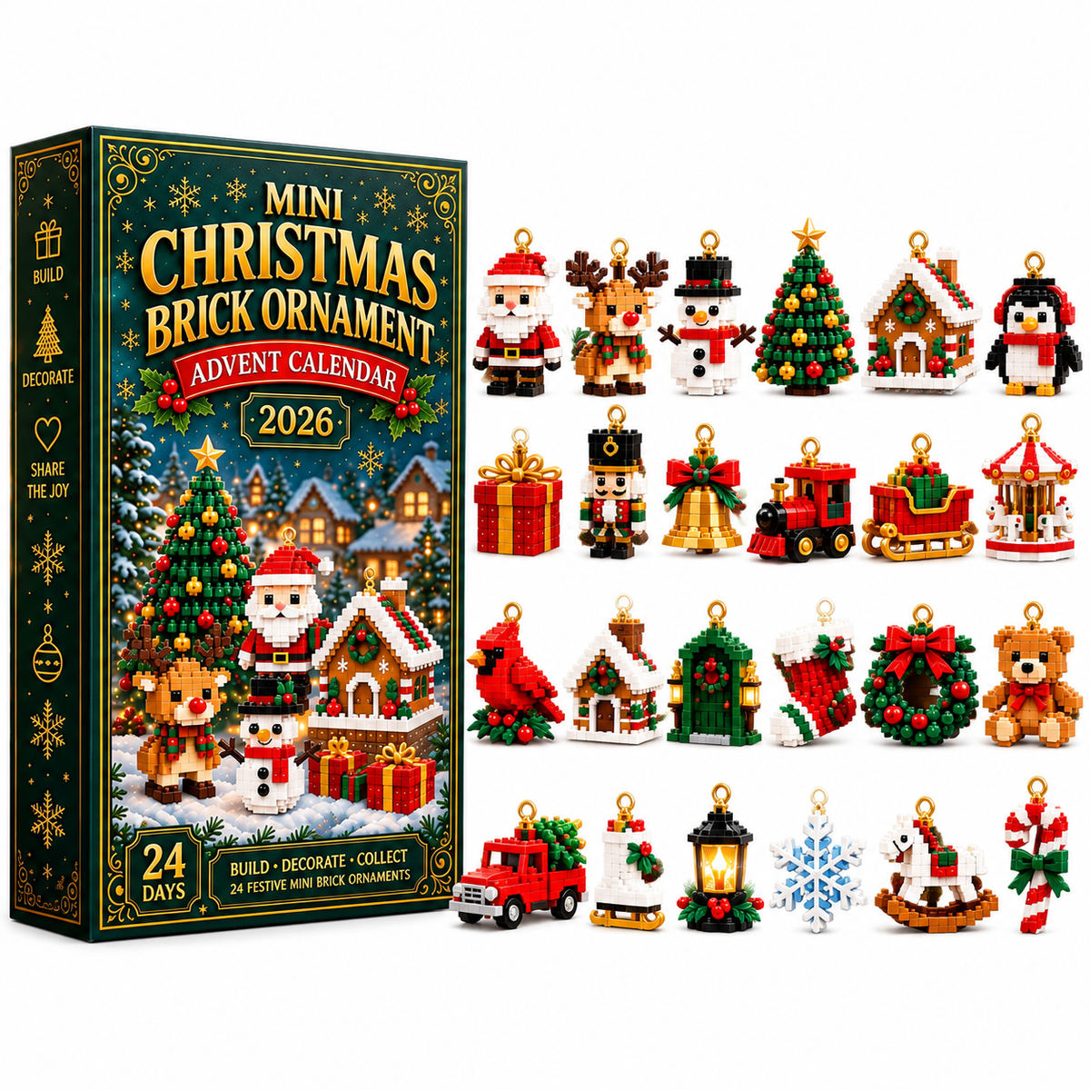 β³ π 24-Day Mini Christmas Ornament Advent Calendar π§±