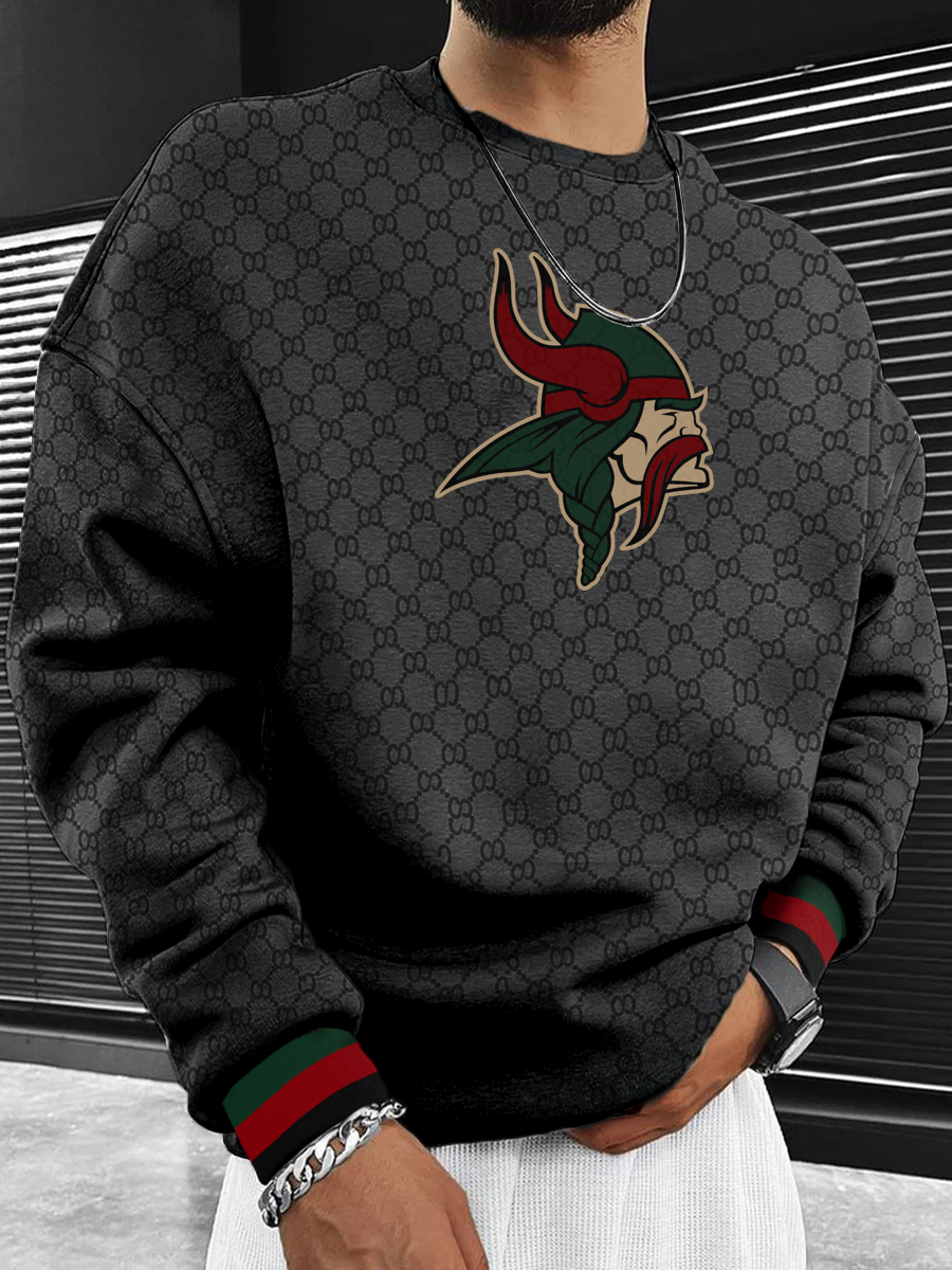 Minnesota Vikings Men's Crew Neck Sweatshirt Black