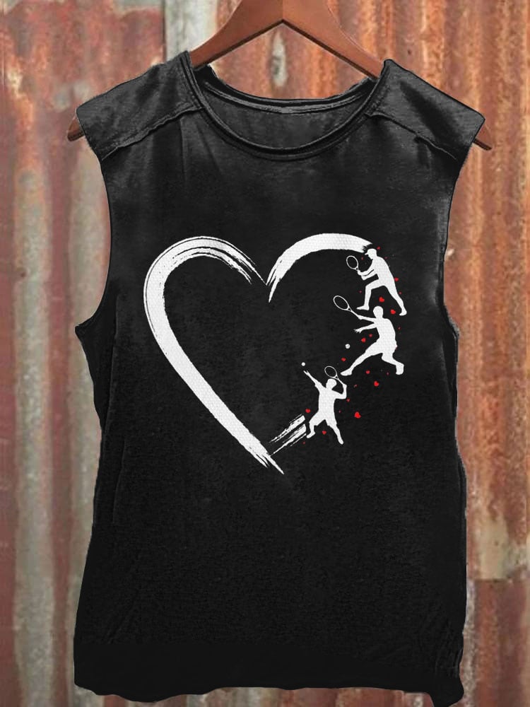 Women's Heart Tennis Print Vest