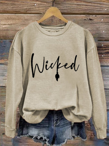 Women's Halloween Witch Wicked Printed Sweatshirt