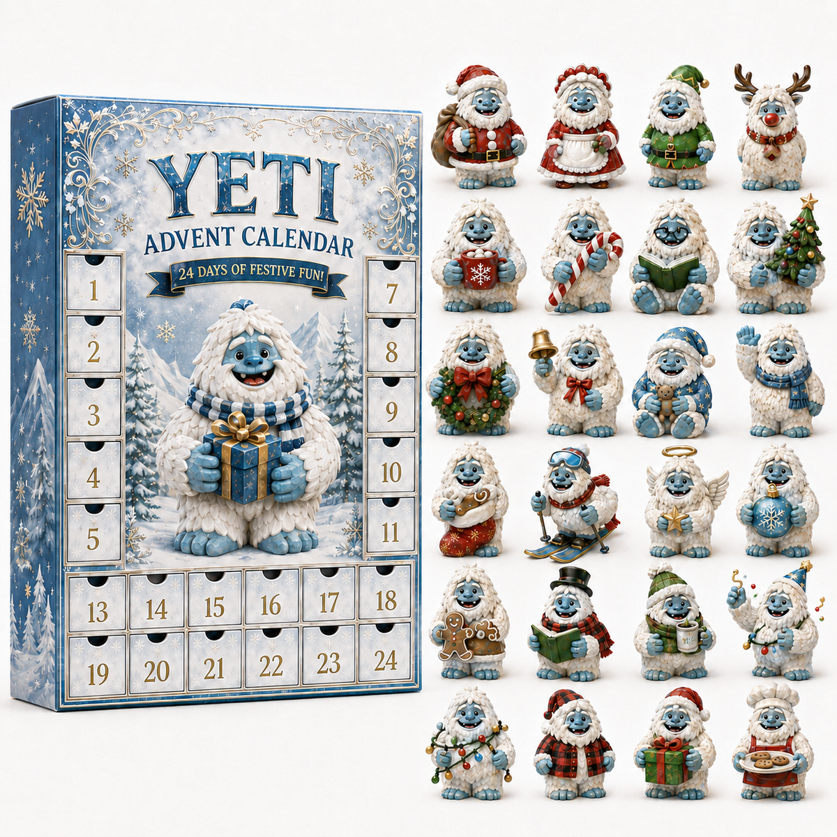24-Day Yeti Advent Calendar | Collectible Figurine Christmas Countdown Gift