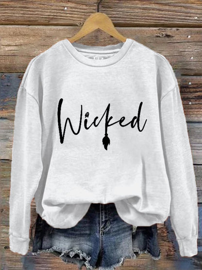 Women's Halloween Witch Wicked Printed Sweatshirt