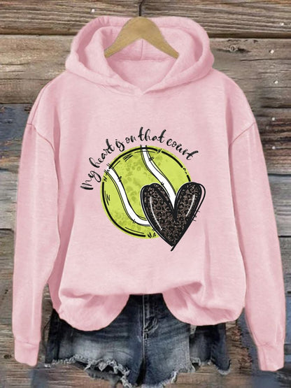 Women's Love Tennis Casual Hoodie