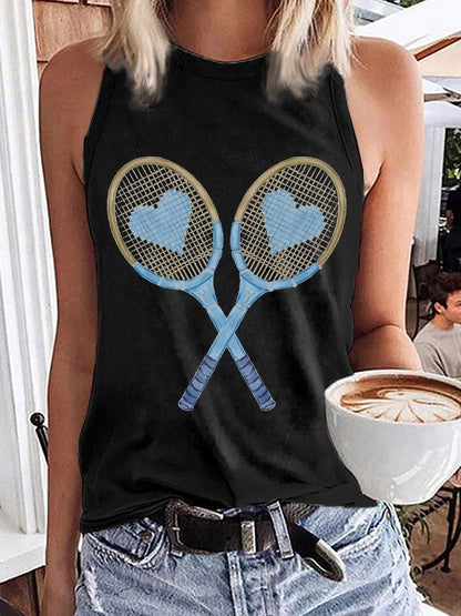 Women's Tennis lover Print Casual Vest