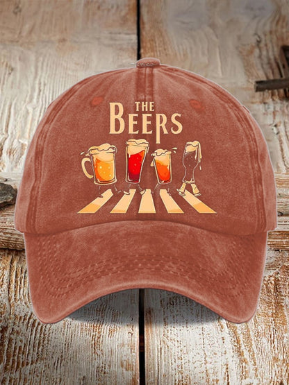 Unisex Oktoberfest Beer Print Printed Washed Distressed Hat