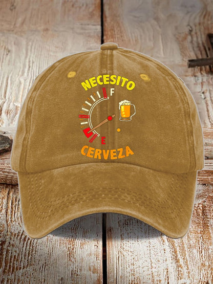 Unisex Oktoberfest Beer Print Printed Washed Distressed Hat