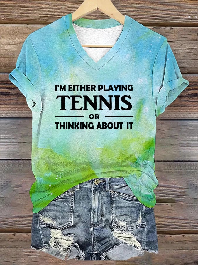 Women's Tennis Player Printed T-Shirt