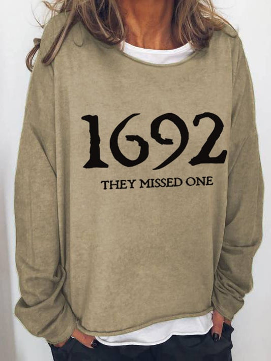 Women's 1692 They Missed One Salem Witch Print Sweatshirt