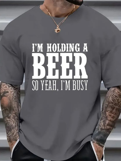 Men's Oktoberfest Beer Printed 100% Cotton Short Sleeve T-Shirt
