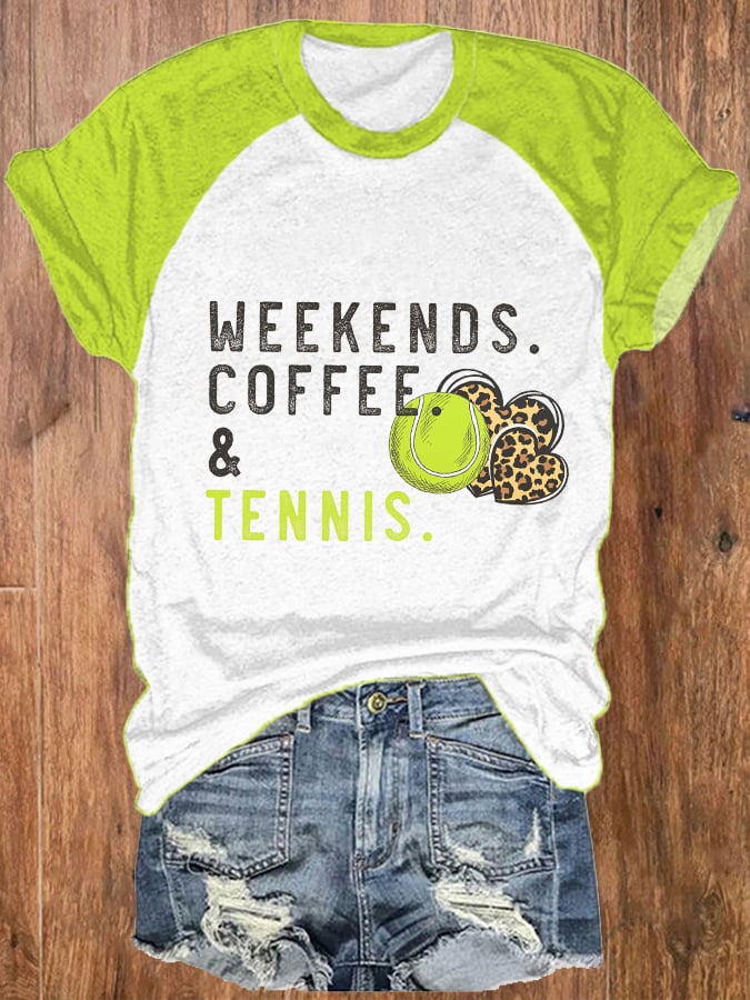 Women's Tennis Lover Printed Round Neck T-Shirt