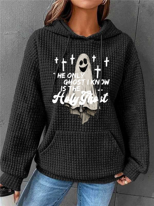 Women's The Only Ghost I Know Is The Holy Ghost Waffle Hoodie