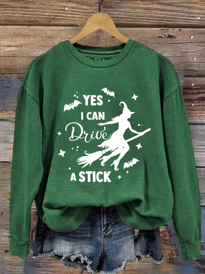 Women's "Yes, I Can Drive A Stick!" Printed Casual Sweatshirt