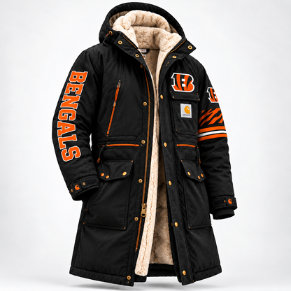 UNISEX CINCINNATI BENGALS SHERPA LINED WINTER PARKA JACKET