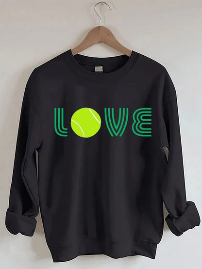 Women's Tennis Love Tennis Print Crewneck Sweatshirt