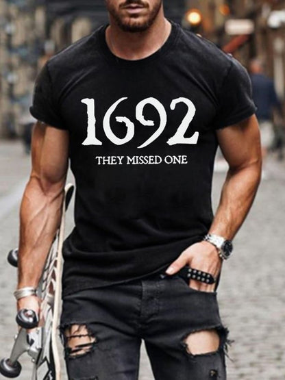 Men's 1692 They Missed One Salem Witch Print T-Shirt