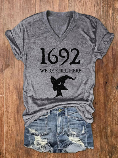 Women's Salem 1692 They Missed One Print V-Neck T-Shirt