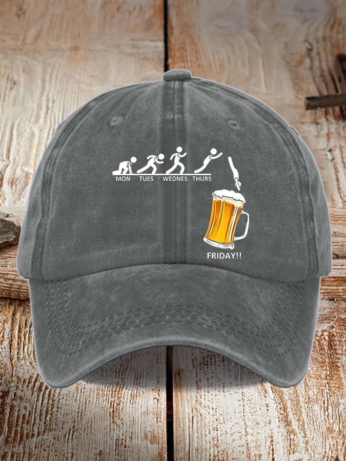 Unisex Oktoberfest Beer Print Printed Washed Distressed Hat