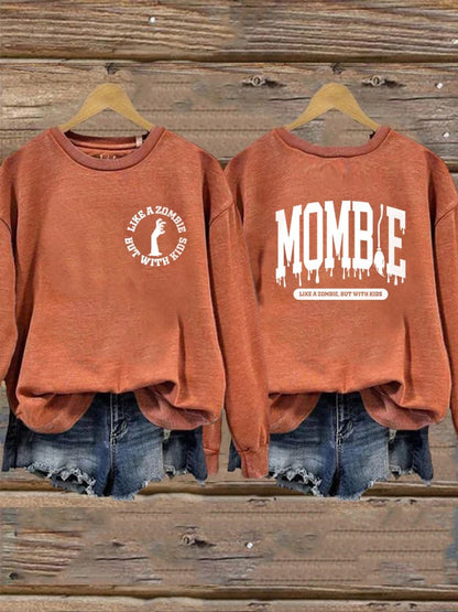 Women's Mombie Funny Mom Halloween Sweatshirt