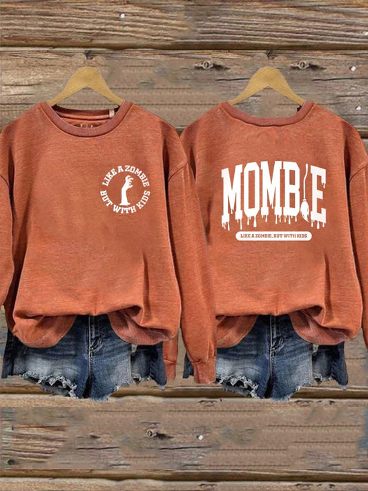 Women's Mombie Funny Mom Halloween Sweatshirt