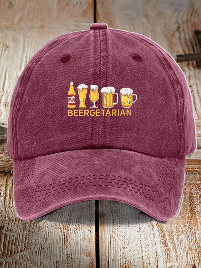 Unisex Oktoberfest Beer Print Printed Washed Distressed Hat