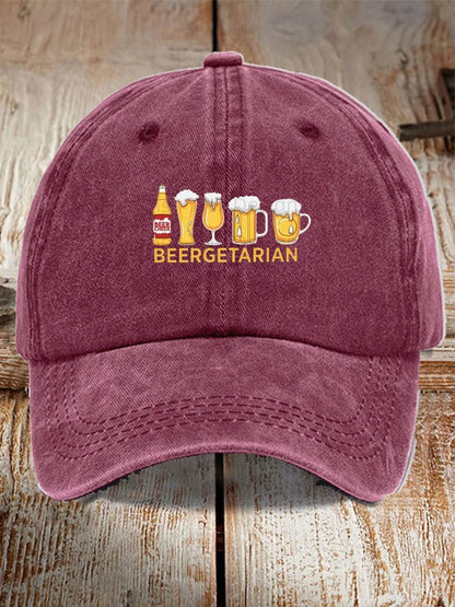 Unisex Oktoberfest Beer Print Printed Washed Distressed Hat