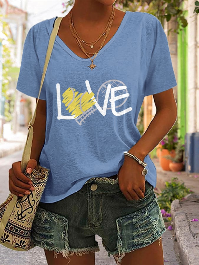 Women's TENNIS Love  Printed Casual T-shirt